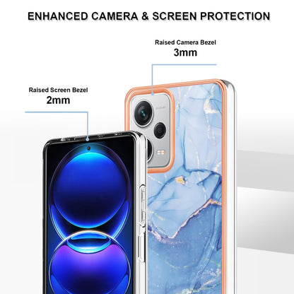 YB IMD Series-16 Style E For Xiaomi Redmi Note 12 Pro+ 5G Electroplating Phone Cover IMD 2.0mm Marble Pattern TPU Case