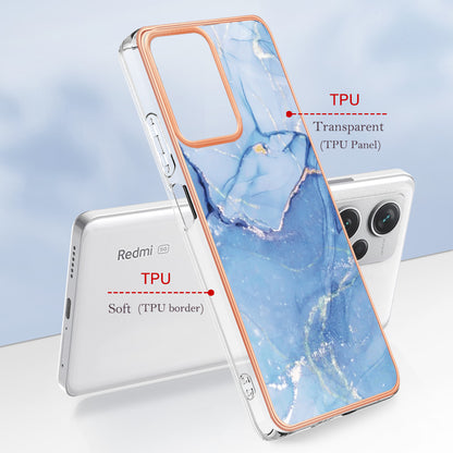YB IMD Series-16 Style E For Xiaomi Redmi Note 12 Pro+ 5G Electroplating Phone Cover IMD 2.0mm Marble Pattern TPU Case