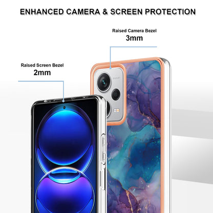 YB IMD Series-16 Style E For Xiaomi Redmi Note 12 Pro+ 5G Electroplating Phone Cover IMD 2.0mm Marble Pattern TPU Case