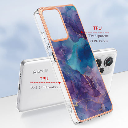 YB IMD Series-16 Style E For Xiaomi Redmi Note 12 Pro+ 5G Electroplating Phone Cover IMD 2.0mm Marble Pattern TPU Case