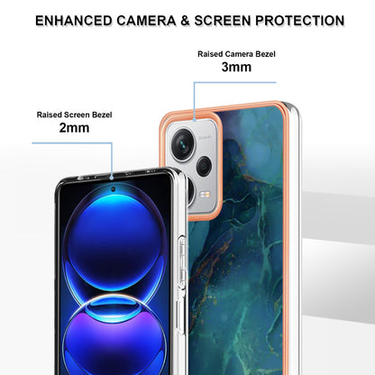 YB IMD Series-16 Style E For Xiaomi Redmi Note 12 Pro+ 5G Electroplating Phone Cover IMD 2.0mm Marble Pattern TPU Case