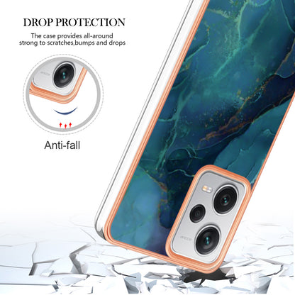 YB IMD Series-16 Style E For Xiaomi Redmi Note 12 Pro+ 5G Electroplating Phone Cover IMD 2.0mm Marble Pattern TPU Case