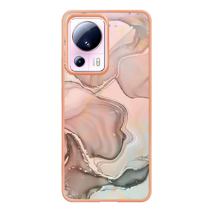 YB IMD Series-16 Style E For Xiaomi 13 Lite / Civi 2 5G Phone TPU Case IMD Marble Pattern 2.0mm Electroplating Cover