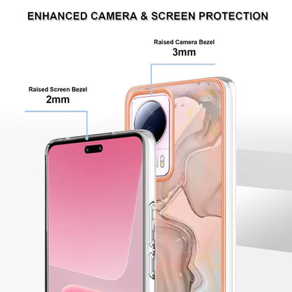 YB IMD Series-16 Style E For Xiaomi 13 Lite / Civi 2 5G Phone TPU Case IMD Marble Pattern 2.0mm Electroplating Cover