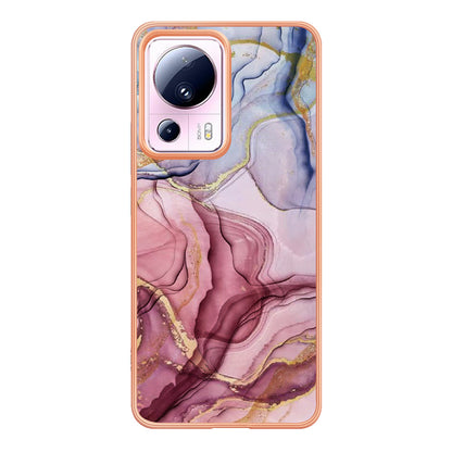 YB IMD Series-16 Style E For Xiaomi 13 Lite / Civi 2 5G Phone TPU Case IMD Marble Pattern 2.0mm Electroplating Cover