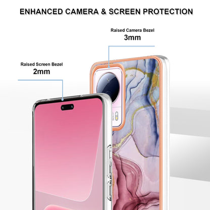 YB IMD Series-16 Style E For Xiaomi 13 Lite / Civi 2 5G Phone TPU Case IMD Marble Pattern 2.0mm Electroplating Cover