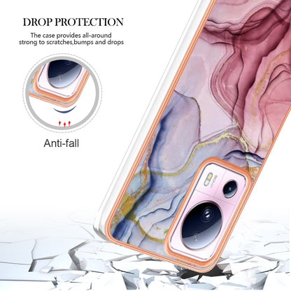 YB IMD Series-16 Style E For Xiaomi 13 Lite / Civi 2 5G Phone TPU Case IMD Marble Pattern 2.0mm Electroplating Cover