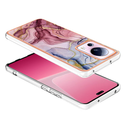 YB IMD Series-16 Style E For Xiaomi 13 Lite / Civi 2 5G Phone TPU Case IMD Marble Pattern 2.0mm Electroplating Cover