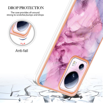 YB IMD Series-16 Style E For Xiaomi 13 Lite / Civi 2 5G Phone TPU Case IMD Marble Pattern 2.0mm Electroplating Cover