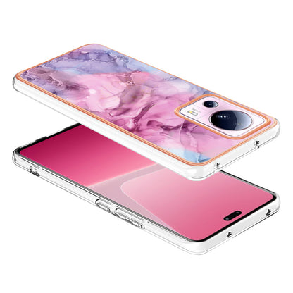YB IMD Series-16 Style E For Xiaomi 13 Lite / Civi 2 5G Phone TPU Case IMD Marble Pattern 2.0mm Electroplating Cover