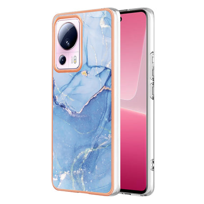 YB IMD Series-16 Style E For Xiaomi 13 Lite / Civi 2 5G Phone TPU Case IMD Marble Pattern 2.0mm Electroplating Cover