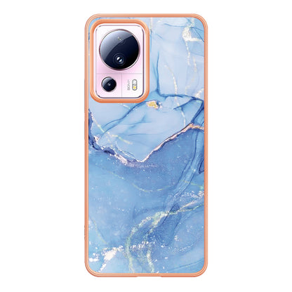 YB IMD Series-16 Style E For Xiaomi 13 Lite / Civi 2 5G Phone TPU Case IMD Marble Pattern 2.0mm Electroplating Cover
