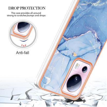 YB IMD Series-16 Style E For Xiaomi 13 Lite / Civi 2 5G Phone TPU Case IMD Marble Pattern 2.0mm Electroplating Cover