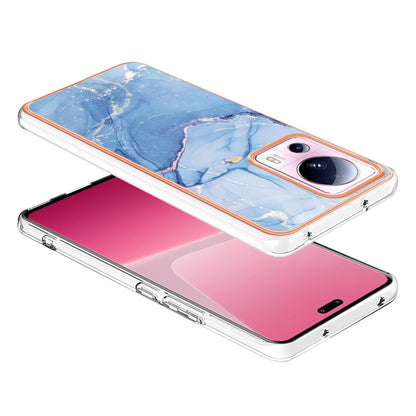YB IMD Series-16 Style E For Xiaomi 13 Lite / Civi 2 5G Phone TPU Case IMD Marble Pattern 2.0mm Electroplating Cover