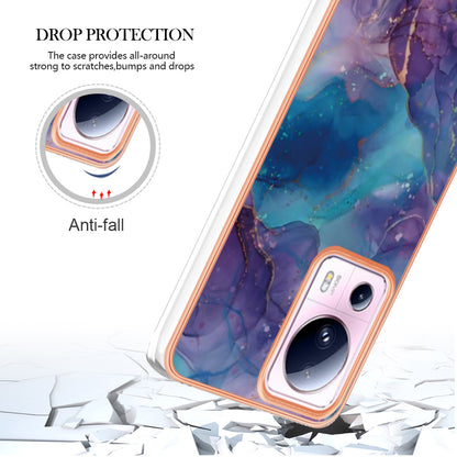 YB IMD Series-16 Style E For Xiaomi 13 Lite / Civi 2 5G Phone TPU Case IMD Marble Pattern 2.0mm Electroplating Cover