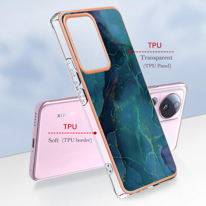 YB IMD Series-16 Style E For Xiaomi 13 Lite / Civi 2 5G Phone TPU Case IMD Marble Pattern 2.0mm Electroplating Cover