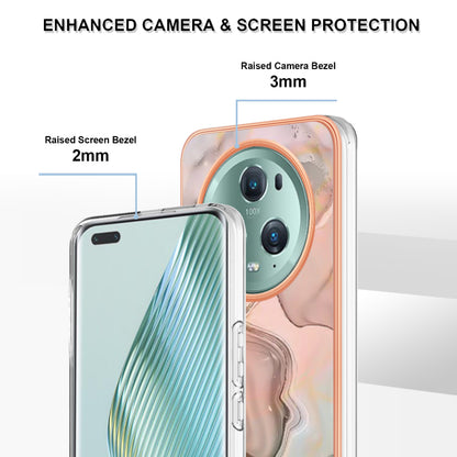 YB IMD Series-16 Style E For Honor Magic5 Pro TPU IMD Phone Case 2.0mm Marble Pattern Electroplating Cover