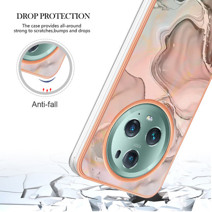 YB IMD Series-16 Style E For Honor Magic5 Pro TPU IMD Phone Case 2.0mm Marble Pattern Electroplating Cover