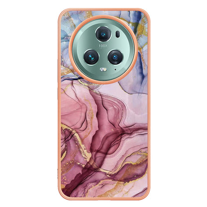 YB IMD Series-16 Style E For Honor Magic5 Pro TPU IMD Phone Case 2.0mm Marble Pattern Electroplating Cover