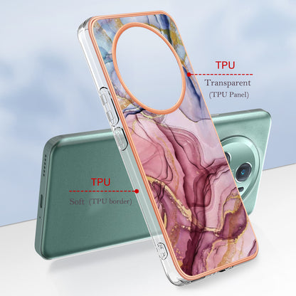 YB IMD Series-16 Style E For Honor Magic5 Pro TPU IMD Phone Case 2.0mm Marble Pattern Electroplating Cover