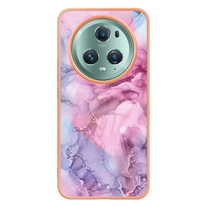 YB IMD Series-16 Style E For Honor Magic5 Pro TPU IMD Phone Case 2.0mm Marble Pattern Electroplating Cover
