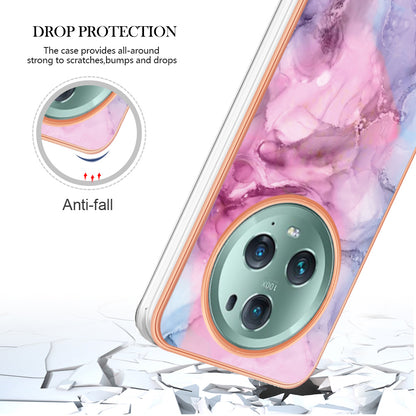 YB IMD Series-16 Style E For Honor Magic5 Pro TPU IMD Phone Case 2.0mm Marble Pattern Electroplating Cover