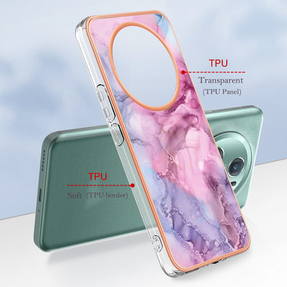 YB IMD Series-16 Style E For Honor Magic5 Pro TPU IMD Phone Case 2.0mm Marble Pattern Electroplating Cover