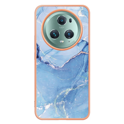 YB IMD Series-16 Style E For Honor Magic5 Pro TPU IMD Phone Case 2.0mm Marble Pattern Electroplating Cover