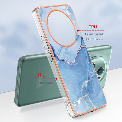 YB IMD Series-16 Style E For Honor Magic5 Pro TPU IMD Phone Case 2.0mm Marble Pattern Electroplating Cover