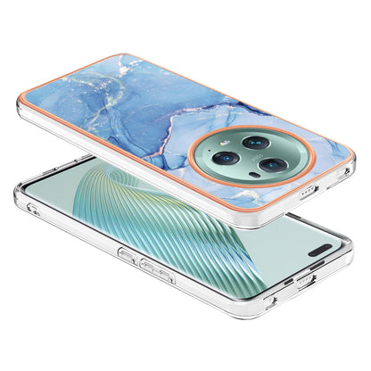 YB IMD Series-16 Style E For Honor Magic5 Pro TPU IMD Phone Case 2.0mm Marble Pattern Electroplating Cover