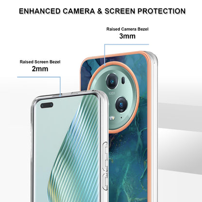 YB IMD Series-16 Style E For Honor Magic5 Pro TPU IMD Phone Case 2.0mm Marble Pattern Electroplating Cover