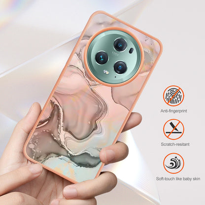 YB IMD Series-16 Style E For Honor Magic5 Pro TPU IMD Phone Case 2.0mm Marble Pattern Electroplating Cover