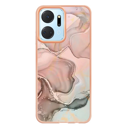 YB IMD Series-16 Style E Phone Case for Honor X7a 5G 2.0mm IMD Marble Pattern Anti-drop TPU Cover