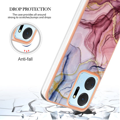 YB IMD Series-16 Style E Phone Case for Honor X7a 5G 2.0mm IMD Marble Pattern Anti-drop TPU Cover