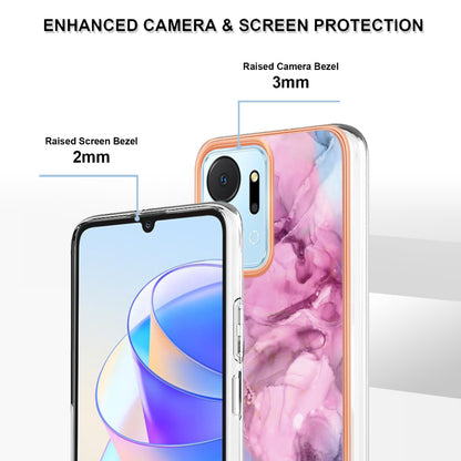 YB IMD Series-16 Style E Phone Case for Honor X7a 5G 2.0mm IMD Marble Pattern Anti-drop TPU Cover