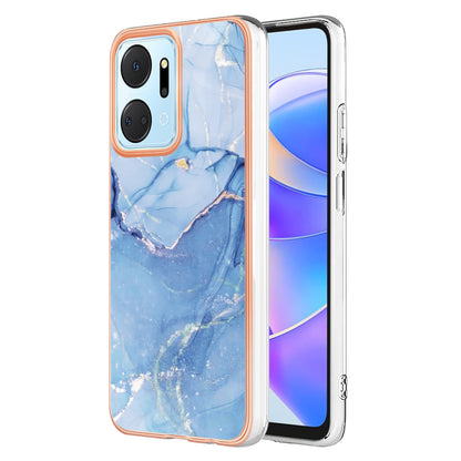 YB IMD Series-16 Style E Phone Case for Honor X7a 5G 2.0mm IMD Marble Pattern Anti-drop TPU Cover