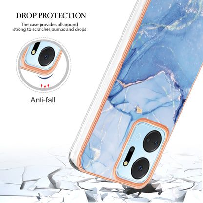 YB IMD Series-16 Style E Phone Case for Honor X7a 5G 2.0mm IMD Marble Pattern Anti-drop TPU Cover