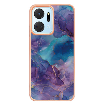YB IMD Series-16 Style E Phone Case for Honor X7a 5G 2.0mm IMD Marble Pattern Anti-drop TPU Cover