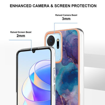 YB IMD Series-16 Style E Phone Case for Honor X7a 5G 2.0mm IMD Marble Pattern Anti-drop TPU Cover
