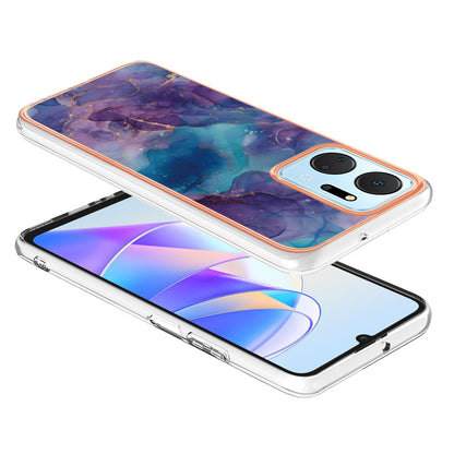 YB IMD Series-16 Style E Phone Case for Honor X7a 5G 2.0mm IMD Marble Pattern Anti-drop TPU Cover