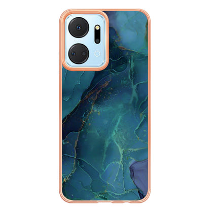 YB IMD Series-16 Style E Phone Case for Honor X7a 5G 2.0mm IMD Marble Pattern Anti-drop TPU Cover