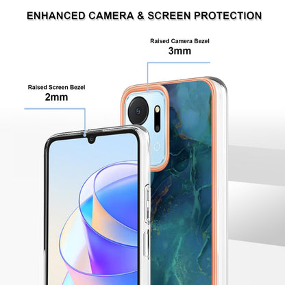 YB IMD Series-16 Style E Phone Case for Honor X7a 5G 2.0mm IMD Marble Pattern Anti-drop TPU Cover