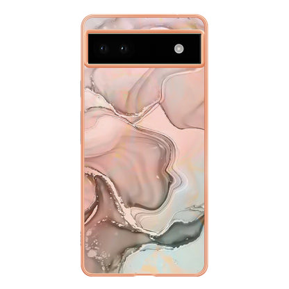 YB IMD Series-16 Style E For Google Pixel 6a IMD Marble Pattern Phone Case 2.0mm Anti-drop TPU Cover