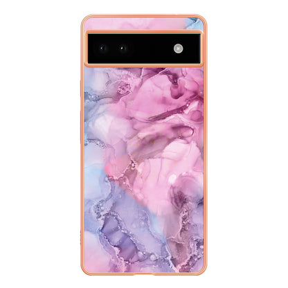 YB IMD Series-16 Style E For Google Pixel 6a IMD Marble Pattern Phone Case 2.0mm Anti-drop TPU Cover
