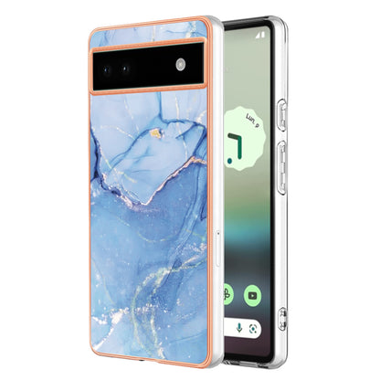 YB IMD Series-16 Style E For Google Pixel 6a IMD Marble Pattern Phone Case 2.0mm Anti-drop TPU Cover