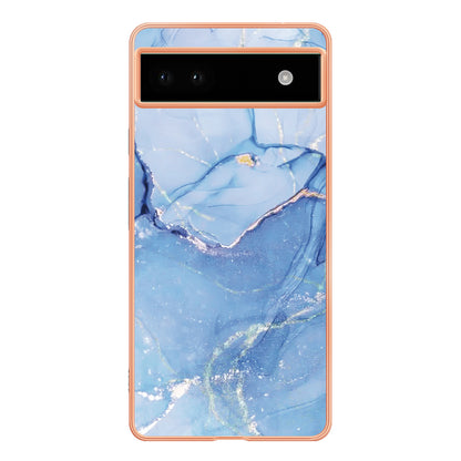 YB IMD Series-16 Style E For Google Pixel 6a IMD Marble Pattern Phone Case 2.0mm Anti-drop TPU Cover