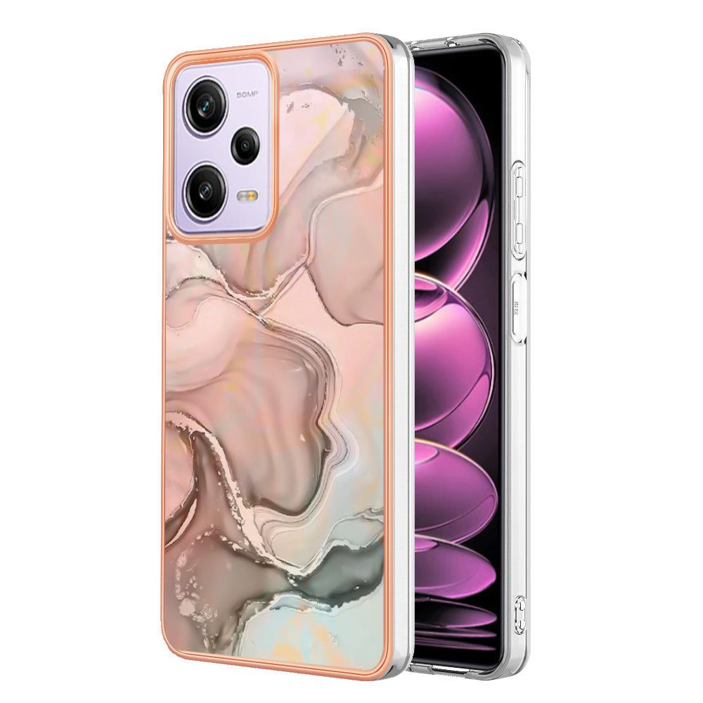 YB IMD Series-16 Style E Phone Case for Xiaomi Redmi Note 12 Pro 5G / Note 12 Pro Speed 5G / Poco X5 Pro 5G TPU 2.0mm IMD Marble Pattern Protective Cover