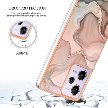 YB IMD Series-16 Style E Phone Case for Xiaomi Redmi Note 12 Pro 5G / Note 12 Pro Speed 5G / Poco X5 Pro 5G TPU 2.0mm IMD Marble Pattern Protective Cover