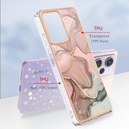 YB IMD Series-16 Style E Phone Case for Xiaomi Redmi Note 12 Pro 5G / Note 12 Pro Speed 5G / Poco X5 Pro 5G TPU 2.0mm IMD Marble Pattern Protective Cover