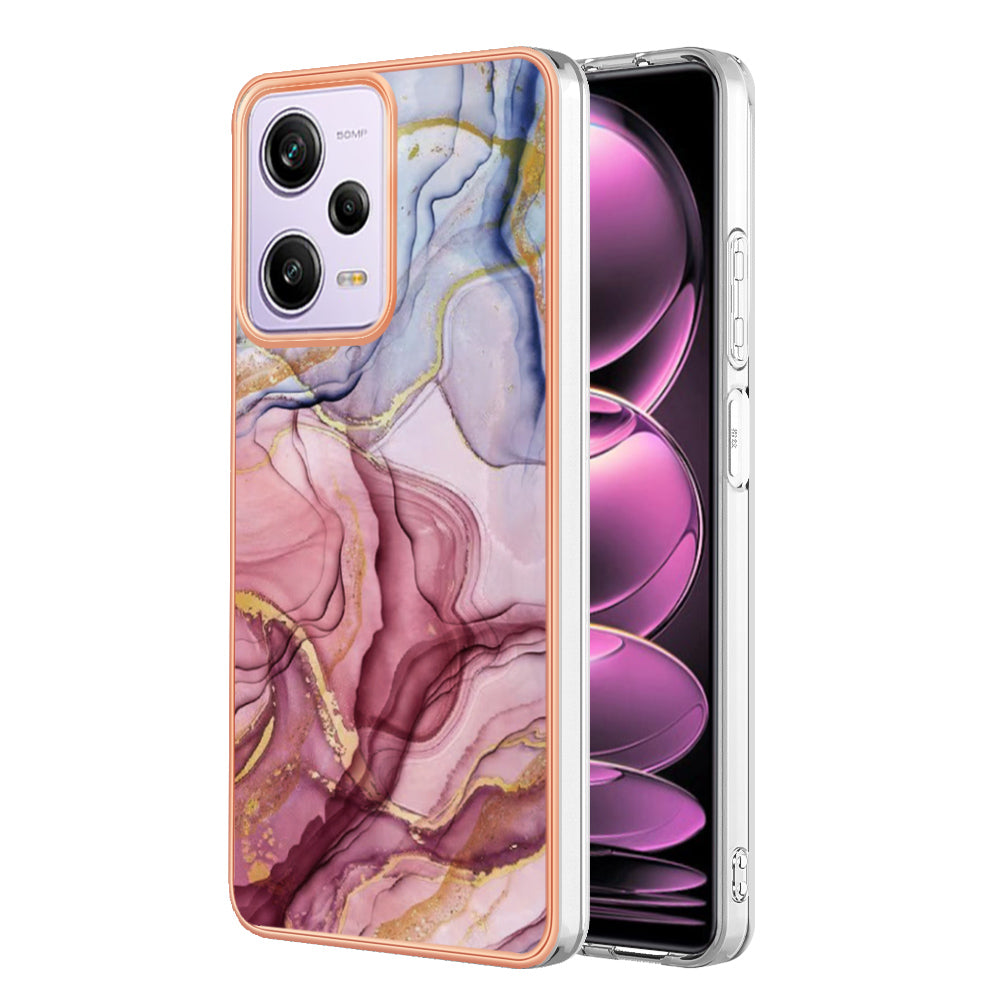 YB IMD Series-16 Style E Phone Case for Xiaomi Redmi Note 12 Pro 5G / Note 12 Pro Speed 5G / Poco X5 Pro 5G TPU 2.0mm IMD Marble Pattern Protective Cover